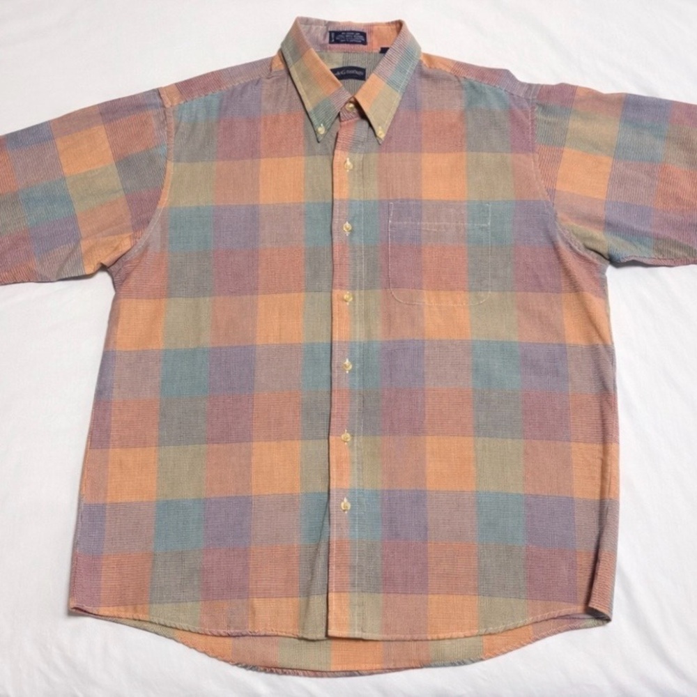 C.M. & Company Men’s XL Nor’easter Plaid Button Down Shirt Short sleeve
